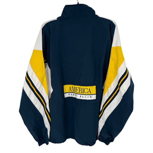 Vintage 1990s Perry Ellis America Logo Boating Windbreaker Jacket Men’s L Preppy - Picture 3 of 6